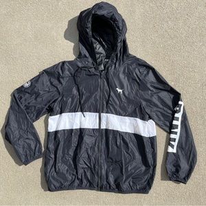 Victoria's Secret PINK Black Anorak/Windbreaker Zip-up